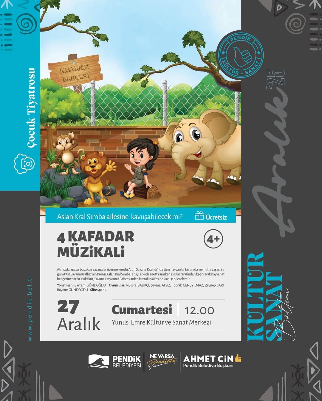 Pendik Kültür Sanat - Çocuk Tiyatrosu: 4 Kafadar Müzikali