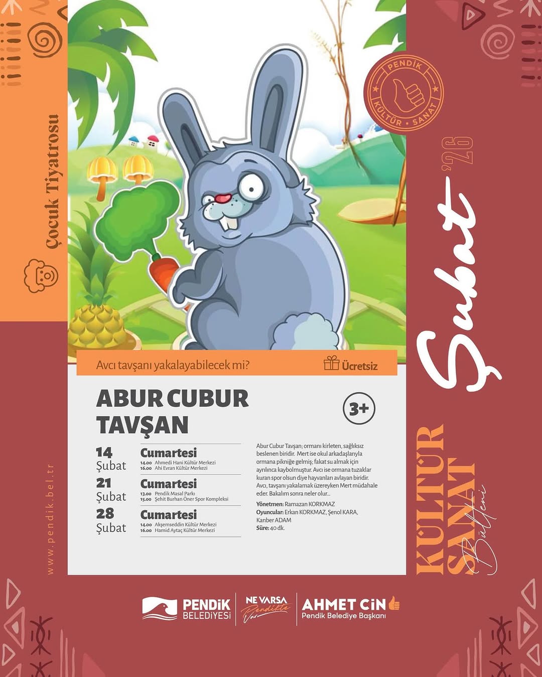 Pendik Kültür Sanat - Çocuk Tiyatrosu: Abur Cubur Tavşan