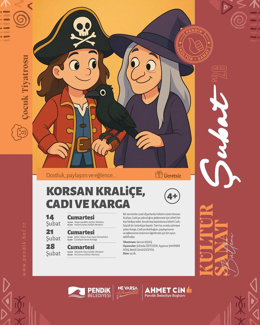 Pendik Kültür Sanat - Çocuk Tiyatrosu: Korsan Kraliçe, Cadı ve Karga